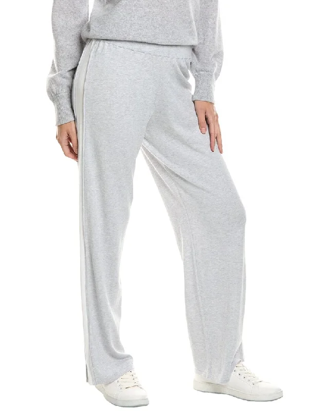 Forte Cashmere Pop Trim Cashmere-Blend Pant